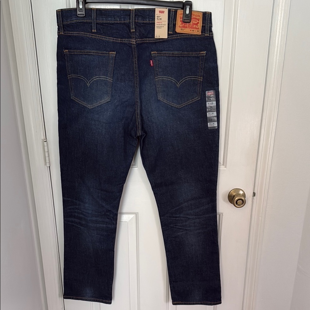 NEW Levi's Men’s  Blue 511 Slim Stretch Jeans, Slim from the Hip to Ankle - Picture 3 of 5